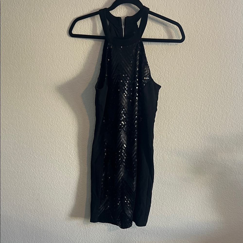 Guess Black Sequin Mini Dress
